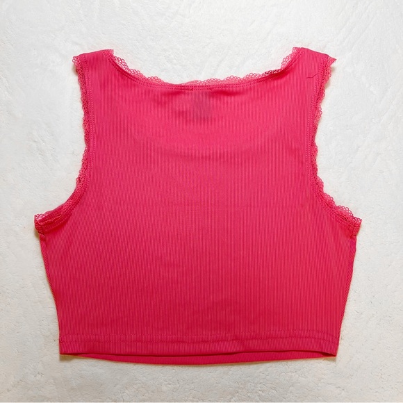 princess polly pink lace trim tank SOLD - Picture 2 of 3